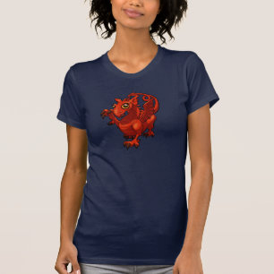 Rampant kleine Welsh Baby Red Dragon Cartoon T-shirt