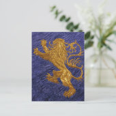 Rampant Lion - goud op blauw Briefkaart (Staand voorkant)