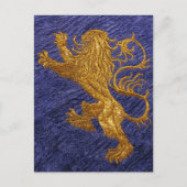 Rampant Lion - goud op blauw Briefkaart (Voorkant)