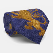 Rampant Lion - goud op blauw Stropdas (Opgerold)