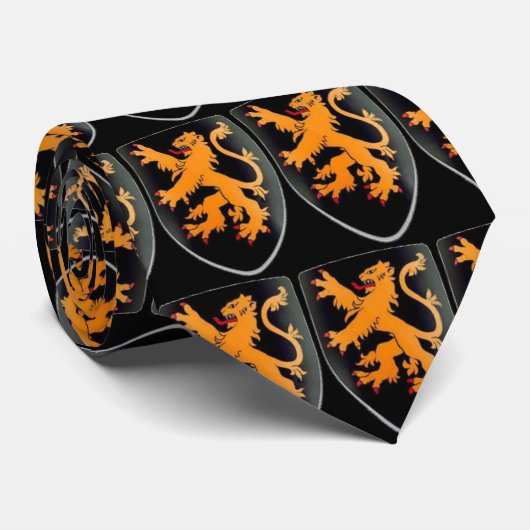 Rampant Lion Shield Necktie Stropdas (Opgerold)
