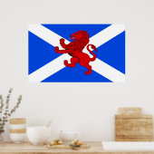 Rampant lion/vlag van Schotland Poster (Keuken)
