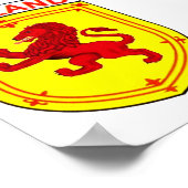 Rampant lion/vlag van Schotland Poster (Hoek)