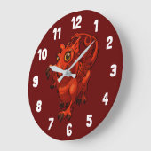 Rampant Little Welsh Baby Red Dragon Cartoon Grote Klok (Hoek)