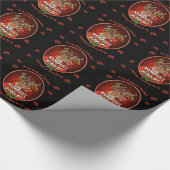 Rampant Rudolph echtgenoot glossy inpakpapier rood (Hoek)