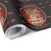 Rampant Rudolph echtgenoot glossy inpakpapier rood (Rol Hoek)