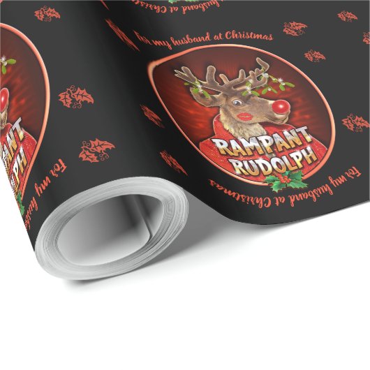 Rampant Rudolph echtgenoot glossy inpakpapier rood (Rol Hoek)