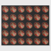 Rampant Rudolph echtgenoot glossy inpakpapier rood (Vlak)