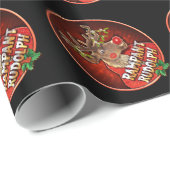 Rampant Rudolph echtgenoot glossy inpakpapier rood (Rol Hoek)