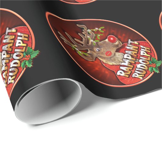 Rampant Rudolph echtgenoot glossy inpakpapier rood (Rol Hoek)