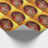 Rampant Rudolph glossy inpakpapier goud (Hoek)