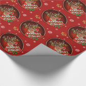 Rampant Rudolph glossy inpakpapier rood (Hoek)
