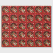 Rampant Rudolph glossy inpakpapier rood (Vlak)
