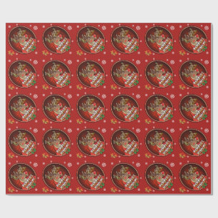 Rampant Rudolph glossy inpakpapier rood