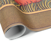 RAMPANT WHITE HORSE,BOMEN IN WOODLAND Art Nouveau Cadeaupapier (Rol Hoek)