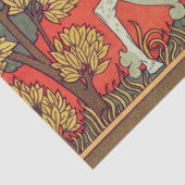 RAMPANT WHITE HORSE,BOMEN IN WOODLAND Art Nouveau Tissuepapier (Detail)