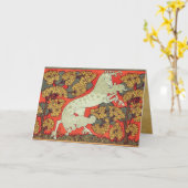 RAMPANT WHITE HORSE,BOMEN IN WOODLAND Parchment Kaart (Gele Bloem)