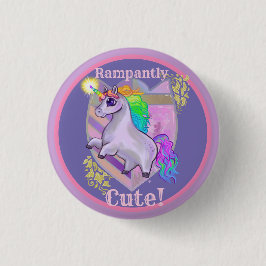 Rampantly Cute Unicorn Button