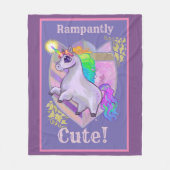 Rampantly Cute Unicorn Fleece Deken (Voorkant)