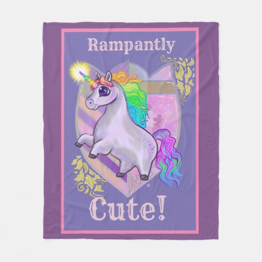 Rampantly Cute Unicorn Fleece Deken (Voorkant)