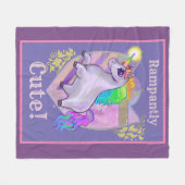 Rampantly Cute Unicorn Fleece Deken (Voorkant (Horizontaal))
