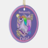 Rampantly Cute Unicorn Keramisch Ornament (Rechts)