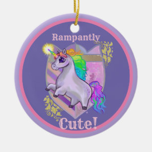 Rampantly Cute Unicorn Keramisch Ornament