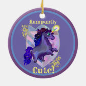 Rampantly Cute Unicorn Keramisch Ornament (Achterkant)