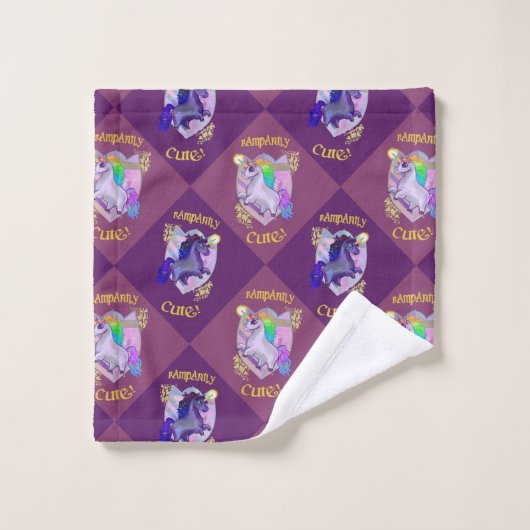 Rampantly Cute Unicorn Renaissance Bad Handdoek (Wasdoekje)