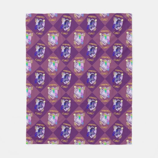 Rampantly Cute Unicorn Renaissance Fleece Blanket (Voorkant)