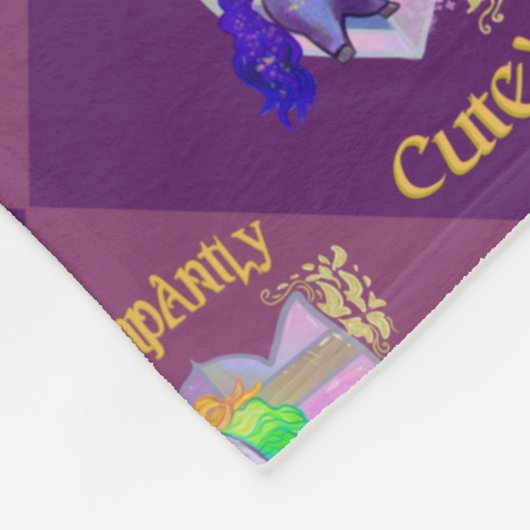 Rampantly Cute Unicorn Renaissance Fleece Blanket (Hoek)