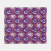 Rampantly Cute Unicorn Renaissance Fleece Blanket Deken (Voorkant (Horizontaal))