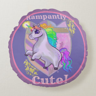 Rampantly Cute Unicorn Rond Kussen