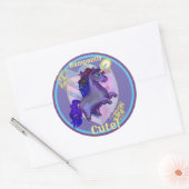 Rampantly Cute Unicorn Ronde Sticker (Envelop)