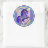 Rampantly Cute Unicorn Ronde Sticker (Tas)