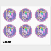 Rampantly Cute Unicorn Ronde Sticker (Vel)