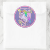 Rampantly Cute Unicorn Ronde Sticker (Tas)