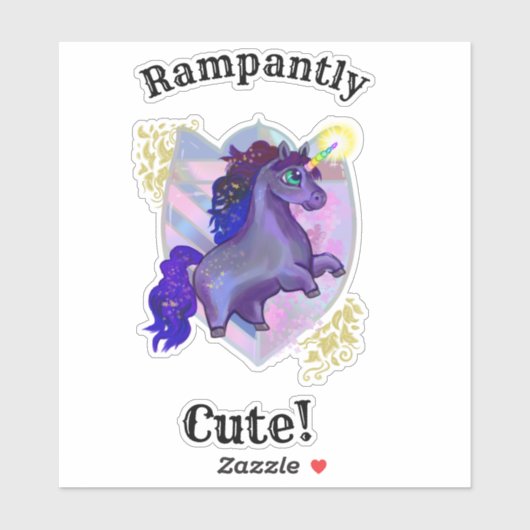 Rampantly Cute Unicorn Sticker (Vel)