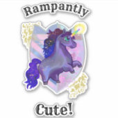 Rampantly Cute Unicorn Sticker (Voorkant)