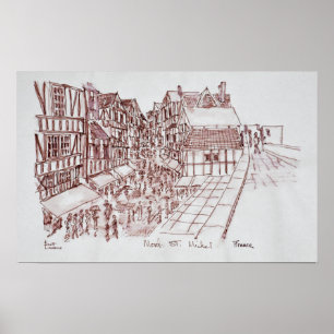 Ramparts, Mont Saint-Michel   Normandië, Frankrijk Poster