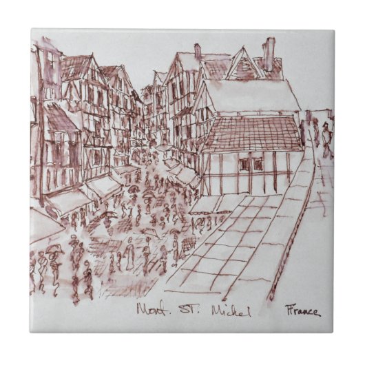 Ramparts, Mont Saint-Michel | Normandië, Frankrijk Tegeltje (Voorkant)