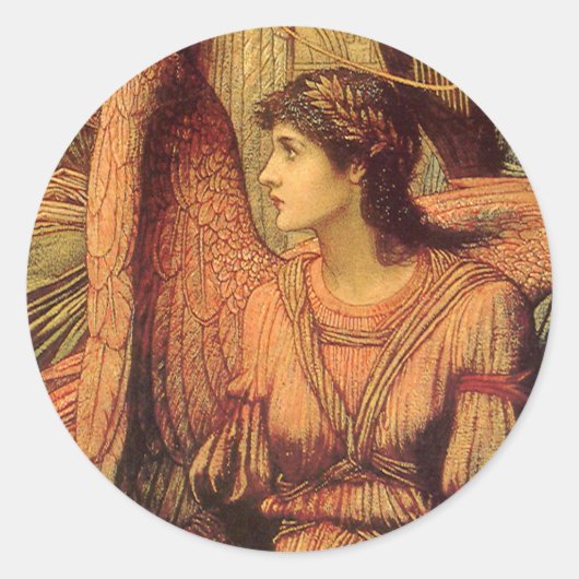 Ramparts of God's House, Angel van John Strudwick Ronde Sticker (Voorkant)