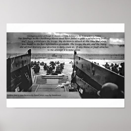 Rampenbrief van Dwight D. Eisenhower Poster (Voorkant)