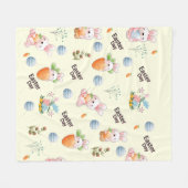 Rampendagkonijnenpatroon Fleece Deken (Voorkant (Horizontaal))