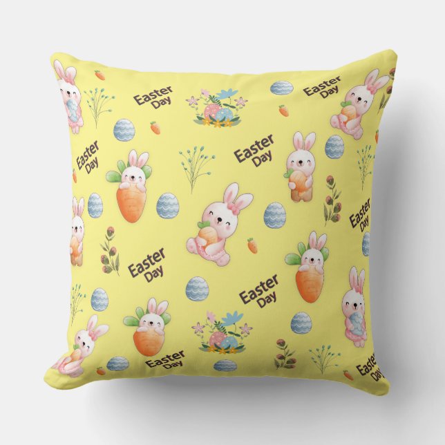 Rampendagkonijnenpatroon Kussen (Voorkant)