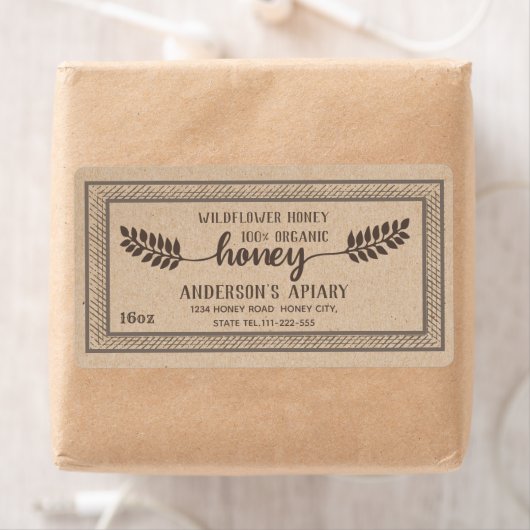  rampenhoningbijkantoor Kraft Etiket (Insitu)