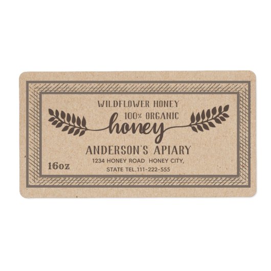  rampenhoningbijkantoor Kraft Etiket (Voorkant)