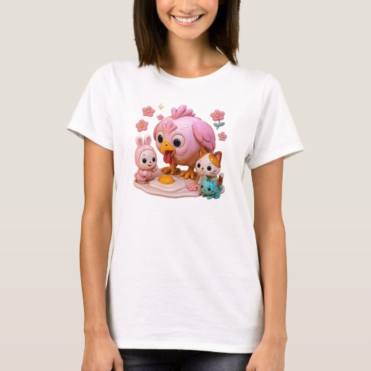 Rampenkip met ei t-shirt (Voorkant)