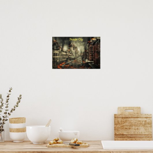 Rampenstad branden poster (Keuken)