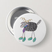 Ram's kop/Posh Sheep Ronde Button 7,6 Cm (Voorkant /achterkant)